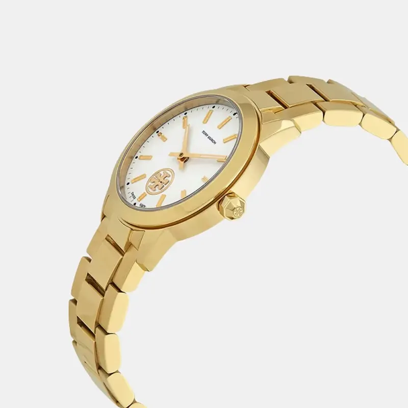 Tory Burch Collins White Dial Gold-Tone Ladies Watch | TBW1300