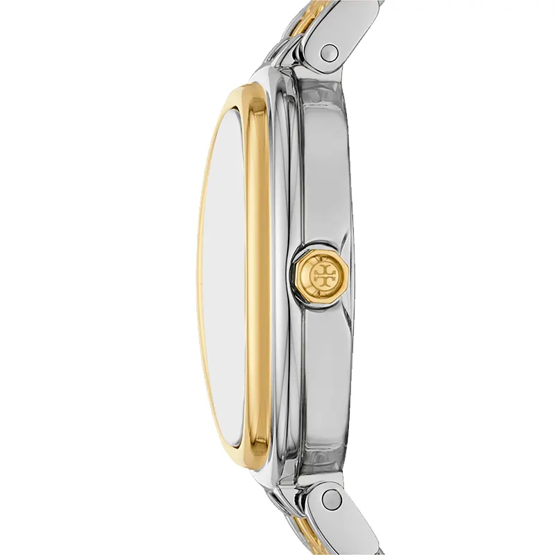 Tory Burch The Oval Ivory Dial Two-Tone Ladies Watch | TBW6033