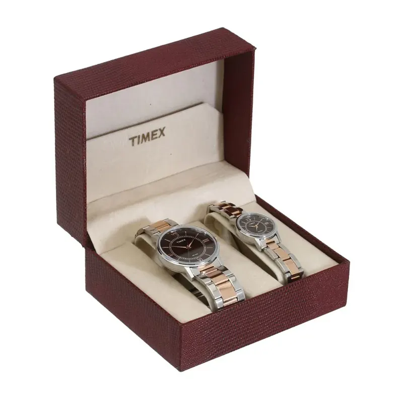 Timex Classics Brown Dial Two-tone Couple Watch | TW00PR214