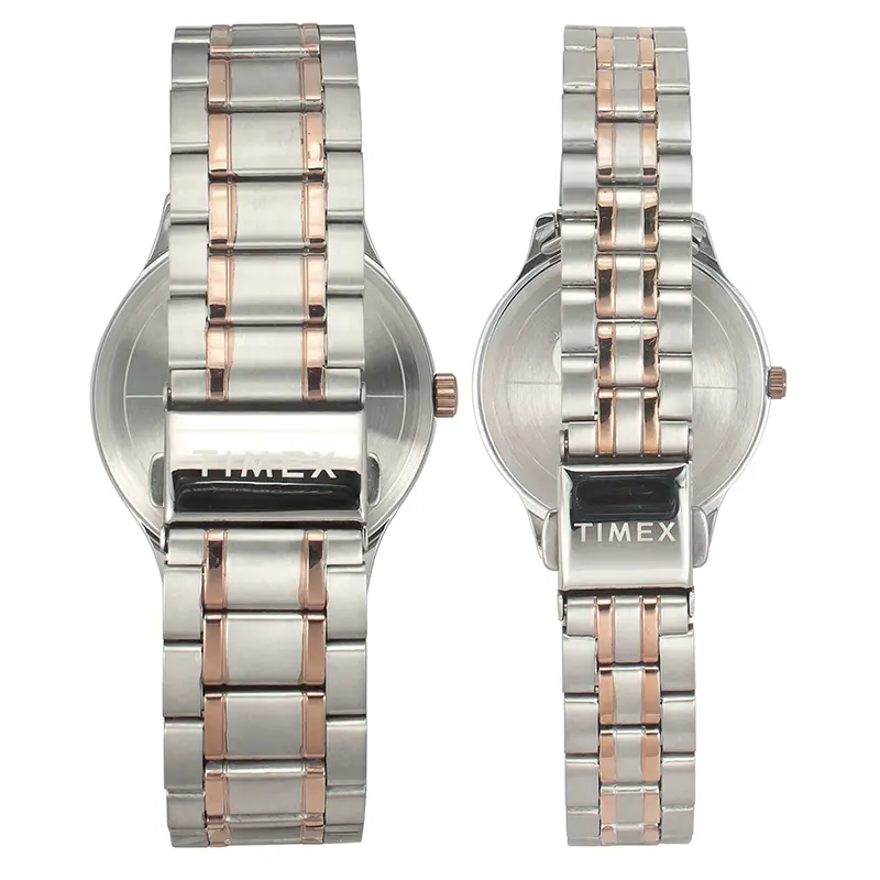 Timex Empera Silver Dial Two-Tone Couple Watch | TW00PR285