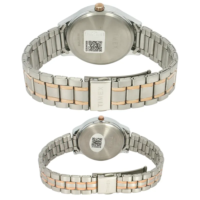 Timex Empera Silver Dial Two-Tone Couple Watch | TW00PR285
