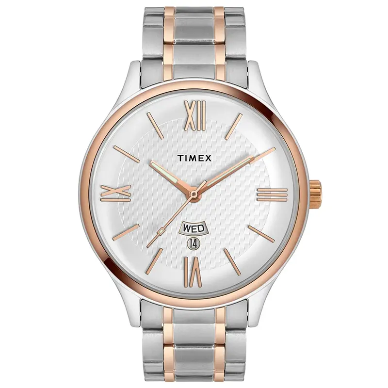 Timex Empera Silver Dial Two-Tone Couple Watch | TW00PR285