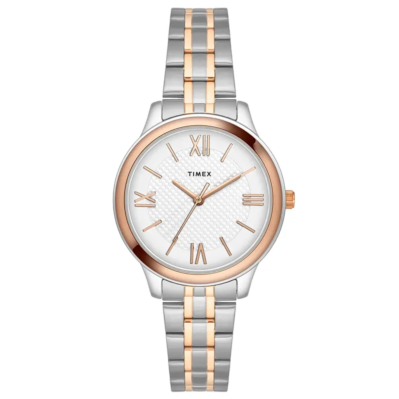 Timex Empera Silver Dial Two-Tone Couple Watch | TW00PR285