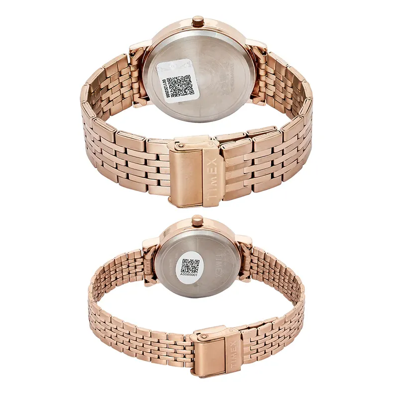 Timex Brown Dial Rose Gold-Tone Couple Watch | TW00PR328