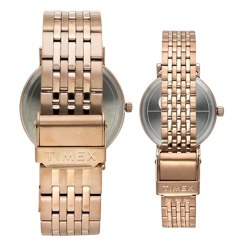 Timex Brown Dial Rose Gold-Tone Couple Watch | TW00PR328