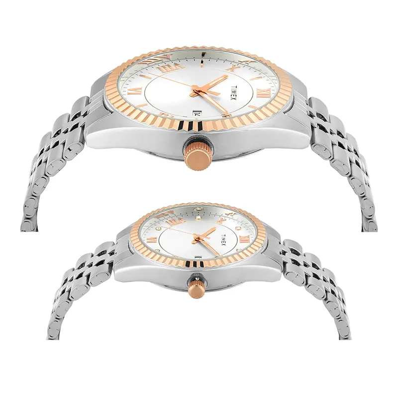 Timex Trendline Silver Dial Couple Watch | TW00PR343