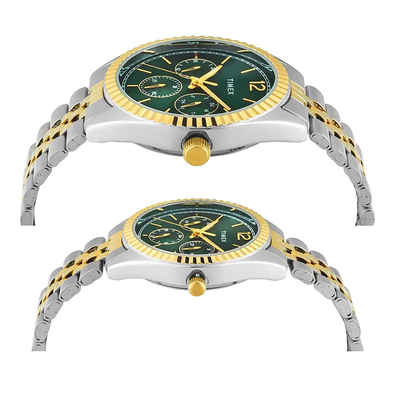 Timex Trendline Green Dial Two-Tone Couple Watch | TW00PR347