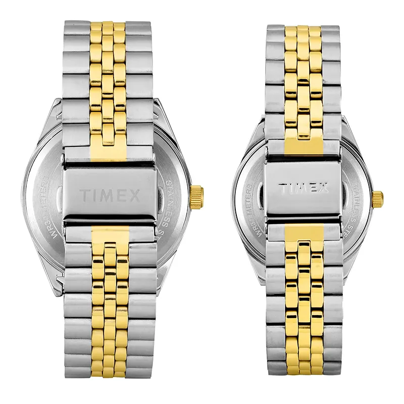Timex Trendline Green Dial Two-Tone Couple Watch | TW00PR347