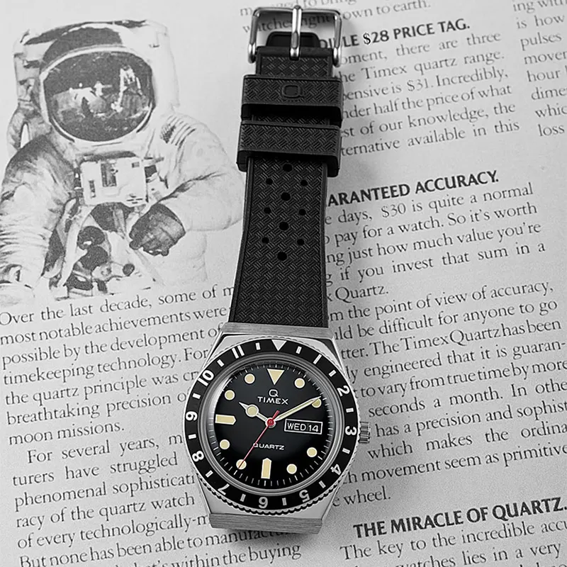 Q Timex Reissue Day-Date Black Dial Men's Watch | TW2V32000