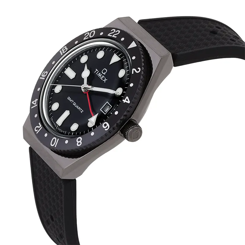 Q Timex 1979 Reissue GMT Black Dial Men's Watch | TW2V38200