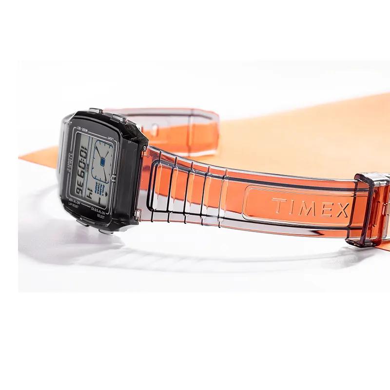 Q Timex LCA Rectangle Digital Grey Dial Watch | TW2W45000