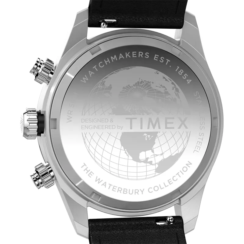 Timex Waterbury Heritage Chronograph Silver Dial Men's Watch | TW2Y19300