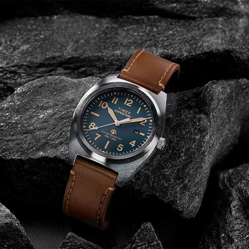 Timex Expedition® Capstone 39mm Eco-Friendly Leather Strap Men's Watch | TW2Y30600
