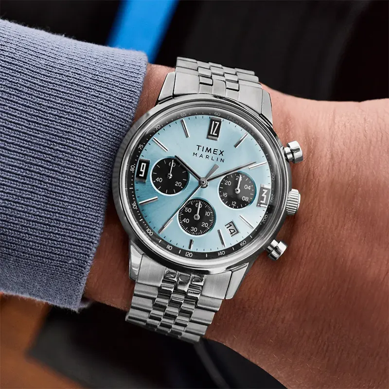 Timex Marlin® Chronograph 40mm Ice Blue Dial Men's Watch | TW2Y66500