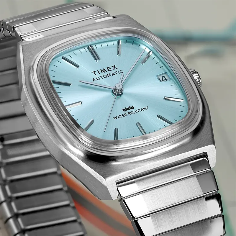 Timex® 1983 E Line Reissue Ice Blue Dial Automatic Men's Watch | TW2Y66700