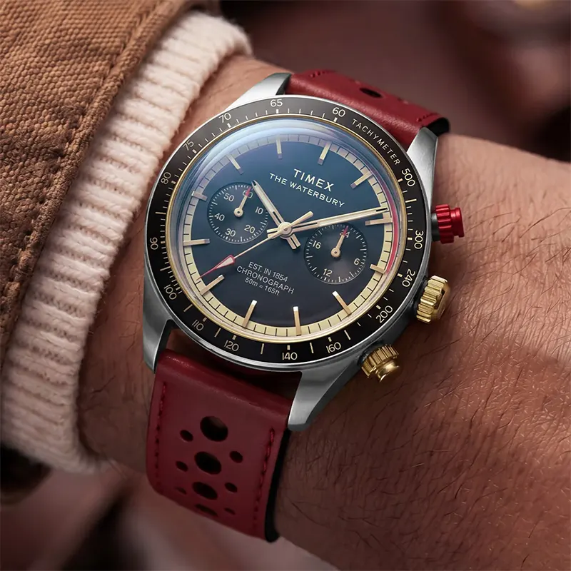 Timex Waterbury Heritage Chronograph Black Dial Men's Watch | TW2Y93400