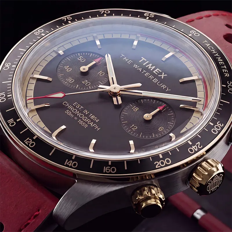 Timex Waterbury Heritage Chronograph Black Dial Men's Watch | TW2Y93400