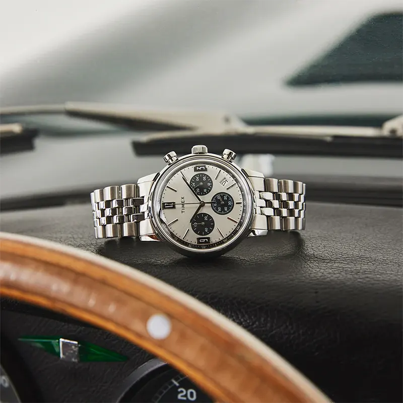 Timex Marlin® Chronograph Tachymeter Silver Dial Men's Watch | TWEG26704