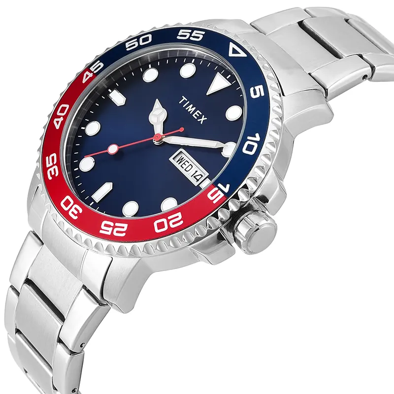 Timex Day-Date Pepsi Bezel Blue Dial Men's Watch | TWEG287SMU02
