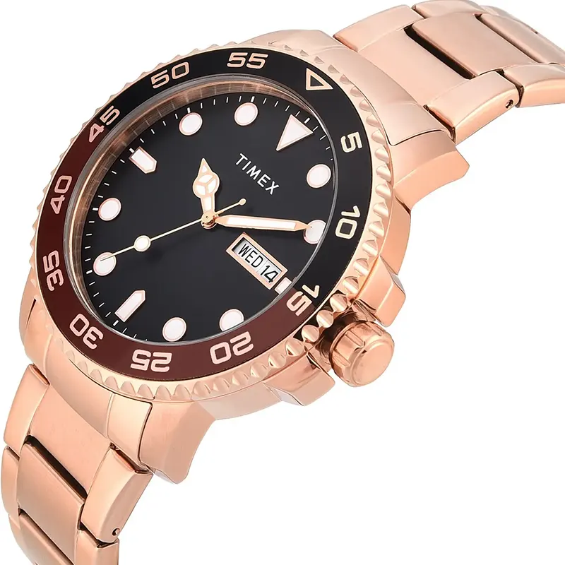 Timex Root Beer Bezel Black Dial Men's Watch | TWEG287SMU04
