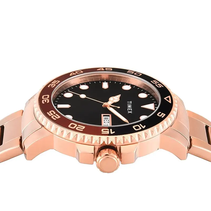 Timex Root Beer Bezel Black Dial Men's Watch | TWEG287SMU04