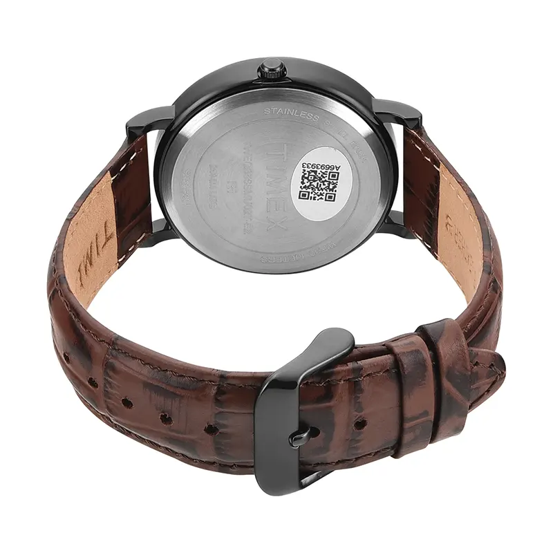 Timex Black Dial Brown Leather Men's Watch | TWEG356SMU02T