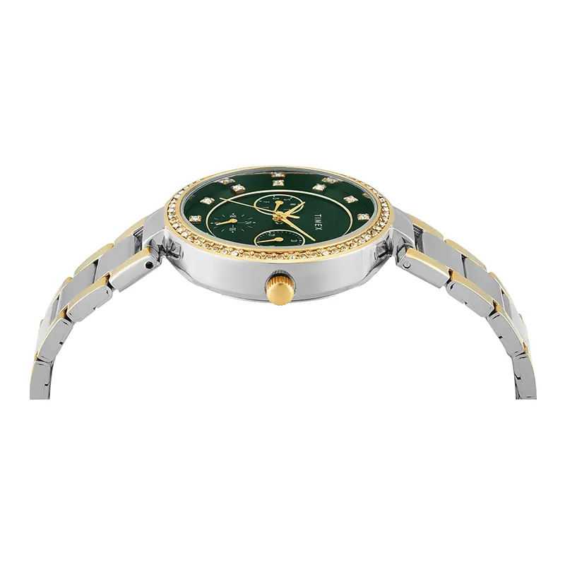 Timex® Trendline Green Dial Two-Tone Ladies Watch | TWEL18710