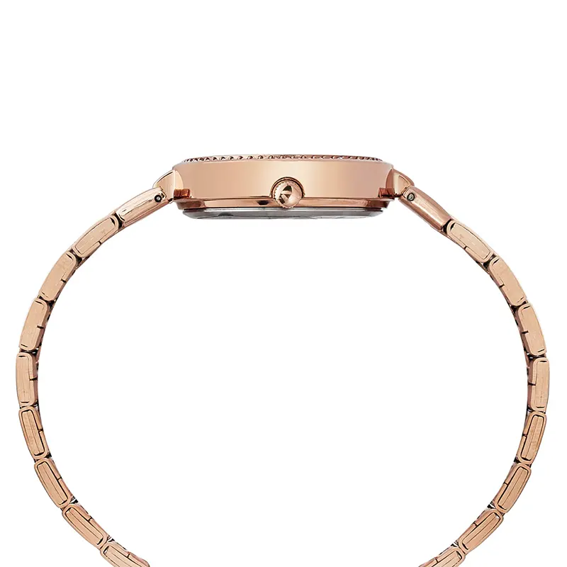 Timex® Trendline Brown Dial Rose Gold-Tone Ladies Watch | TWEL18721