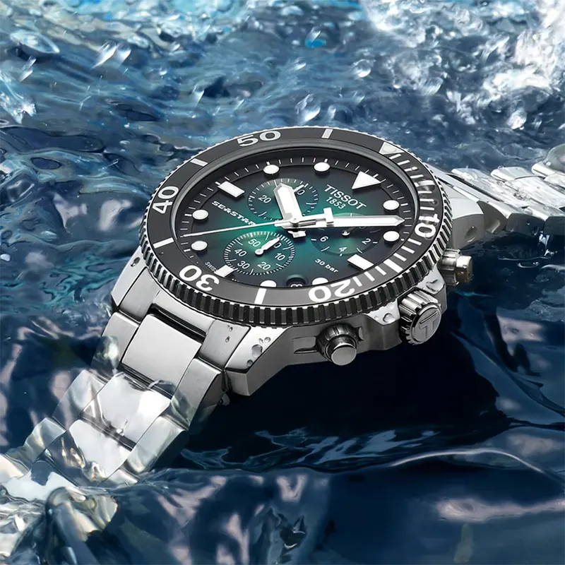 Tissot Seastar 1000 Chronograph Green Dial Men's Watch | T120.417.11.091.01