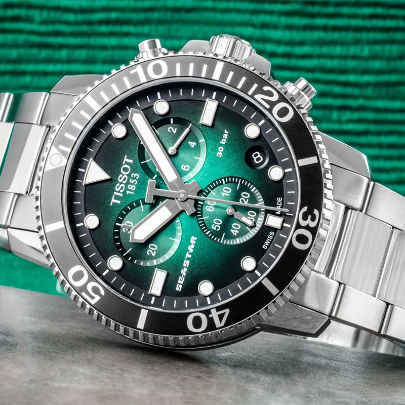 Tissot Seastar 1000 Chronograph Green Dial Men's Watch | T120.417.11.091.01