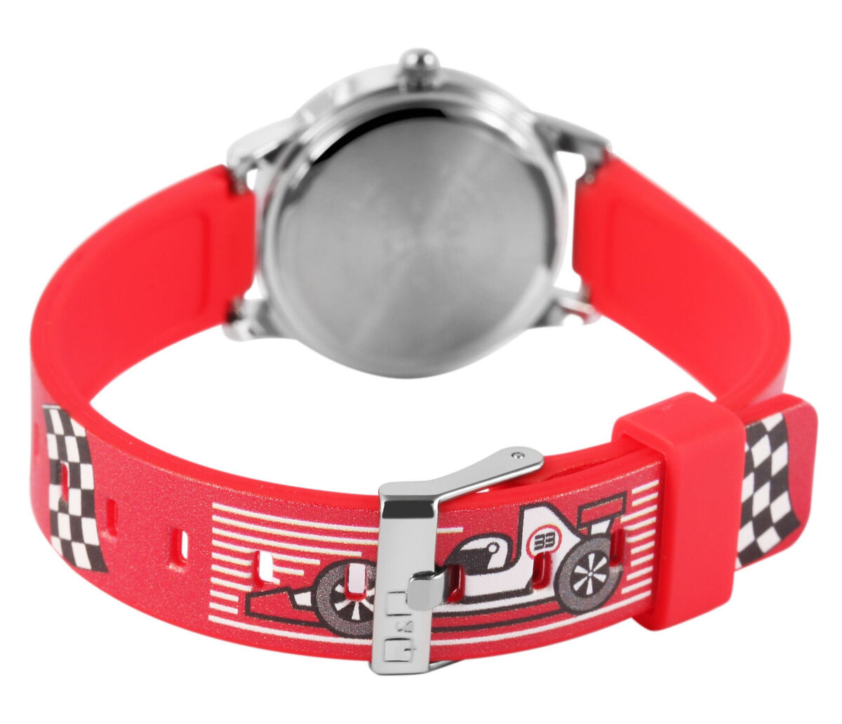 Q&Q QC29J334Y White Dial Resin Red Strap Watch