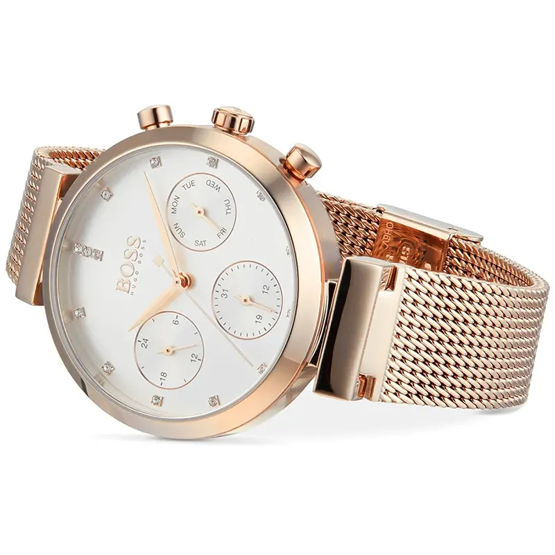 Hugo Boss Flawless Silver Dial Rose Gold-tone Ladies Watch | 1502553