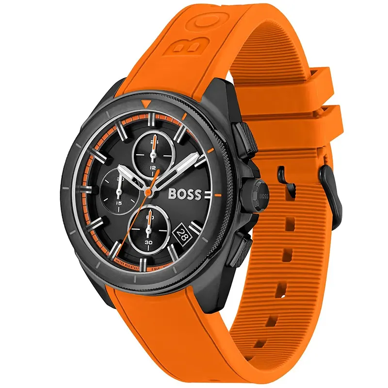 Hugo Boss Volane Chronograph Orange Silicone Strap Men's Watch | 1513957