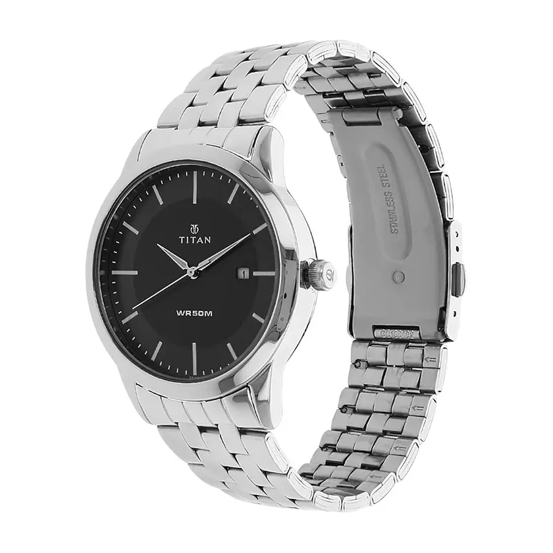 Titan 1584SM04 Workwear Black Dial Men's Watch