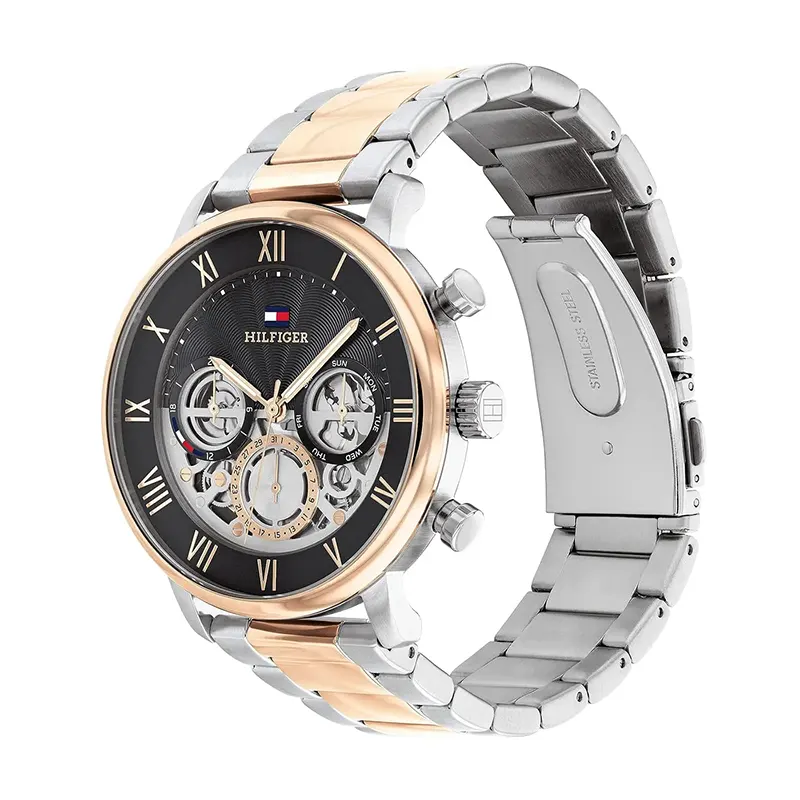 Tommy Hilfiger Legend Multifunction Black Skeleton Dial Men's Watch | 1710570
