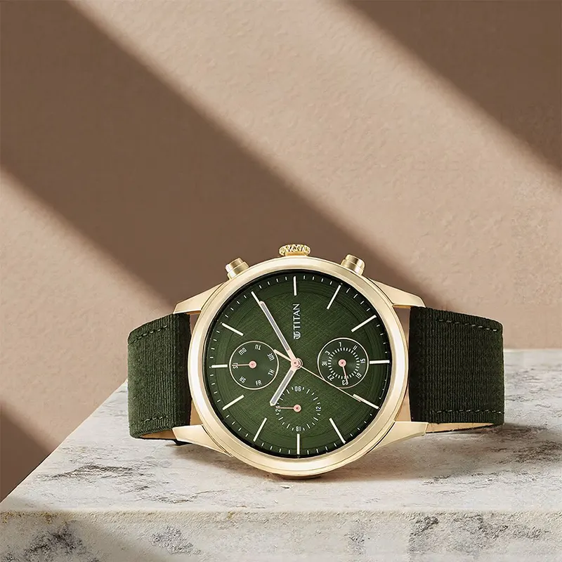 Titan Workwear Multifunctional Splash Green Dial Men's Watch | 1805WP01