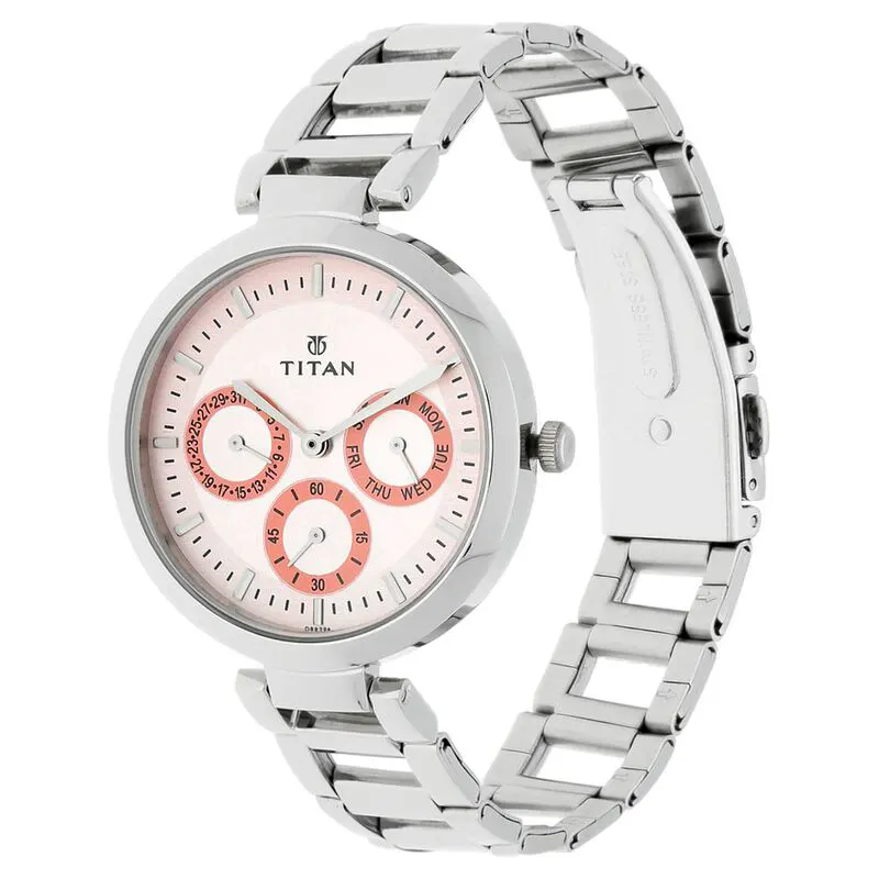 Titan 2480SM05 Workwear Pink Dial Ladies Watch