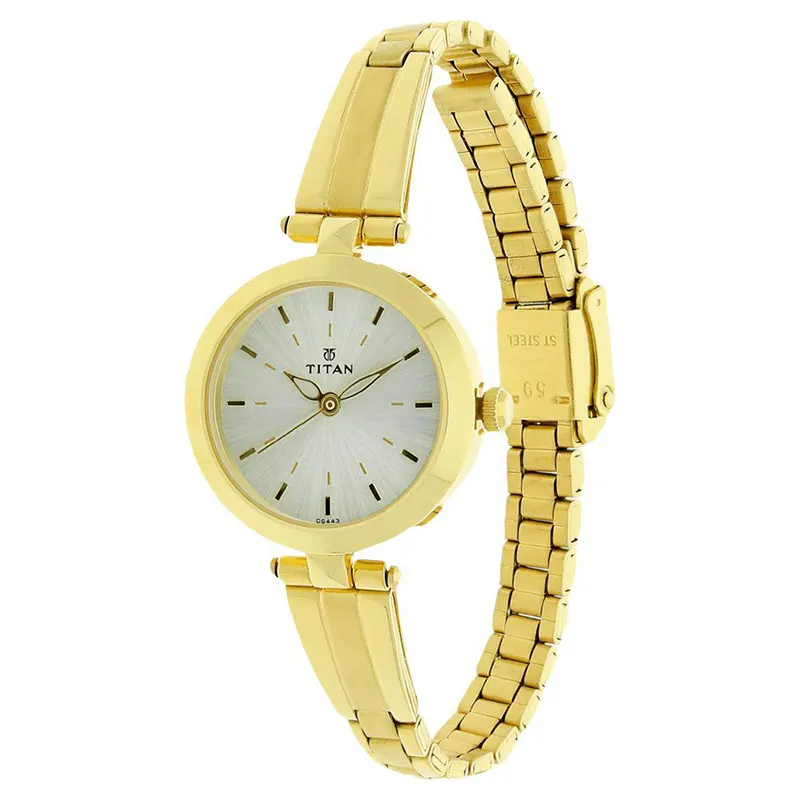 Titan Karishma Champagne Dial Gold-tone Ladies Watch | 2574YM01