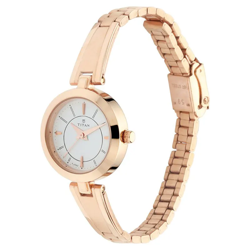 Titan Lagan 2598WM01 Silver Dial Rose Gold-Tone Ladies Watch