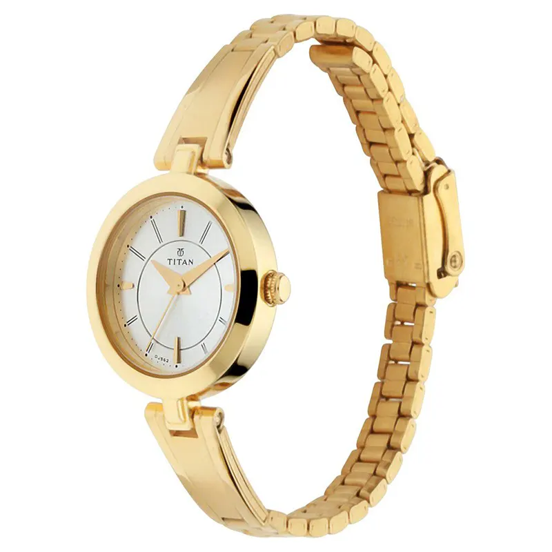 Titan Lagan 2598YM02 Silver Dial Gold-Tone Ladies Watch
