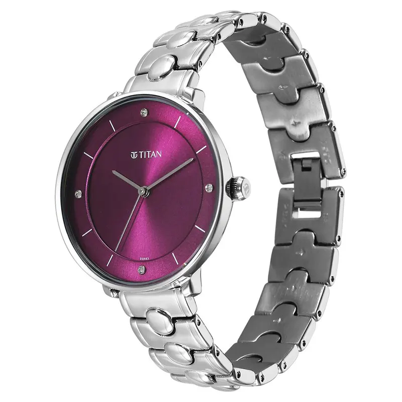 Titan Workwear Maroon Dial Ladies Watch | 2651SM09
