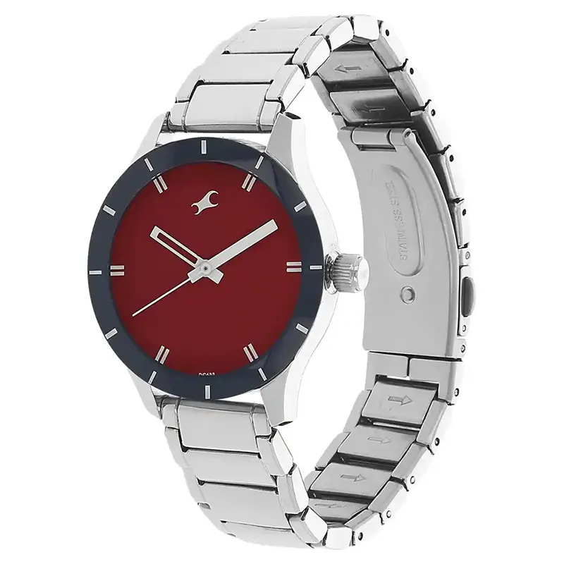 Fastrack 6078SM05 Monochrome Red Dial Ladies Watch