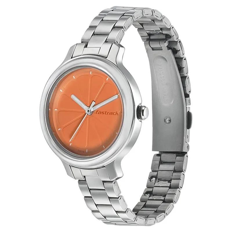 Fastrack 6202SM01 Tropical Fruits Orange Dial Ladies Watch