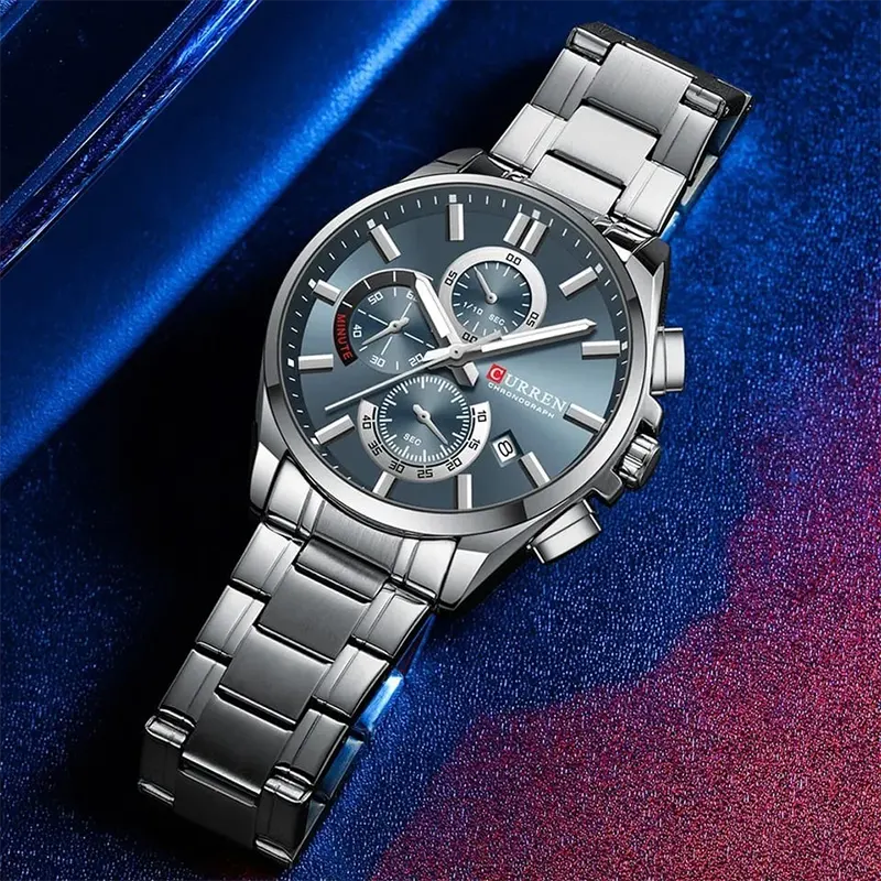 Curren Fashion Chronograph Blue Dial Men’s Watch | 8475