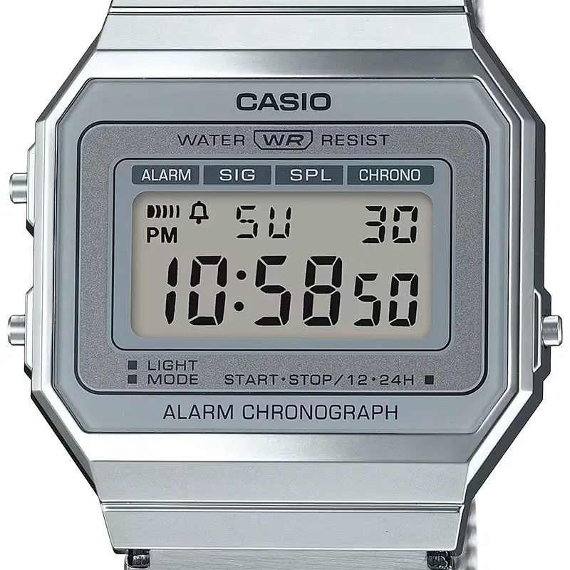 Casio A700WM-7ADF Super Slim Vintage Mesh Chain Digital Watch