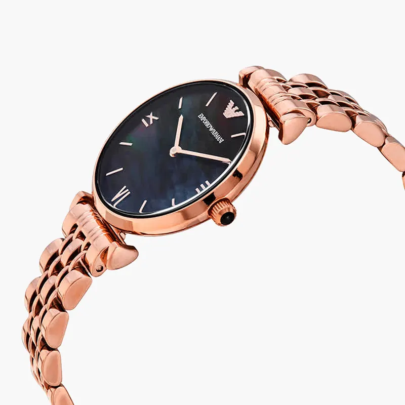 Emporio Armani Gianni T-bar Black Dial Ladies Watch | AR11145