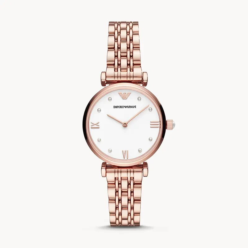 Emporio Armani Gianni T-Bar Rose Gold-tone Ladies Watch | AR11267