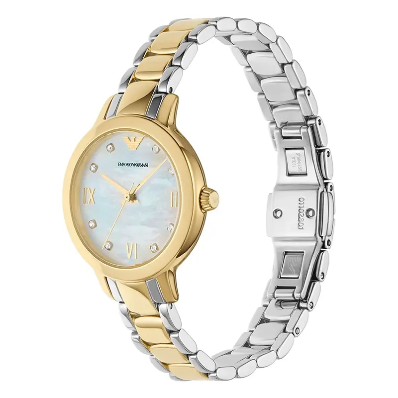 Emporio Armani Cleo MOP Dial Two-Tone Ladies Watch | AR11513