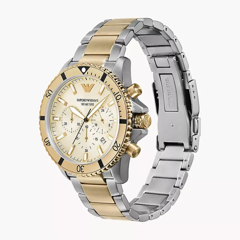 Emporio Armani World Explorer Chronograph Cream Dial Men's Watch | AR11606