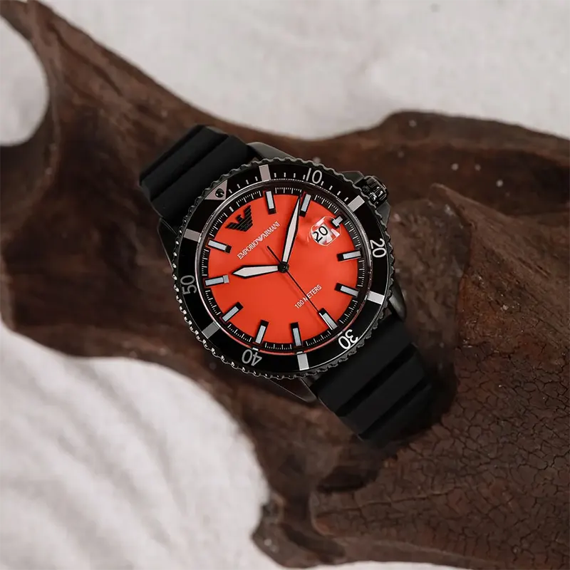 Emporio Armani Sea Explorer Orange Dial Men’s Watch | AR11684